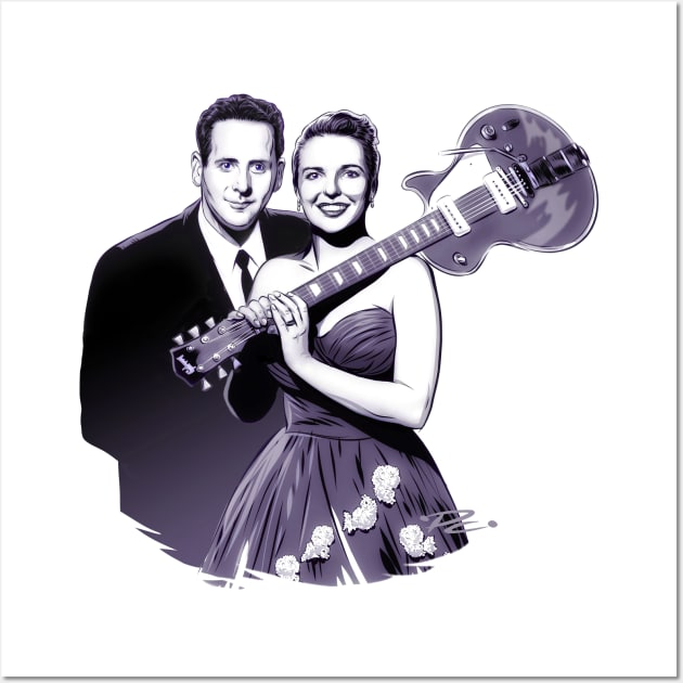 Les Paul and Mary Ford - An illustration by Paul Cemmick Wall Art by PLAYDIGITAL2020